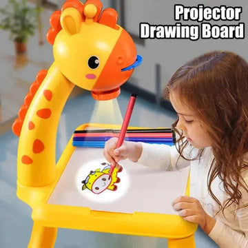 3-in-1 Giraffe LED Projector Drawing Table – Creative Learning Toy for Kids