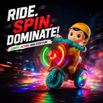 Turbo Spin Rider Tricycle Toy with LED Lights & Musical Effects