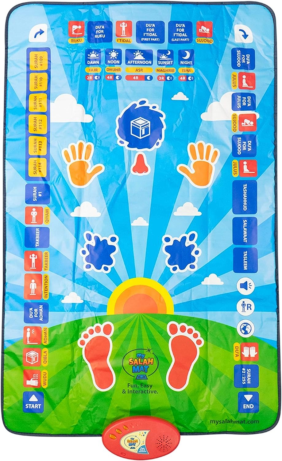 36-Key Interactive Prayer Mat for Kids – Educational Islamic Learning Mat