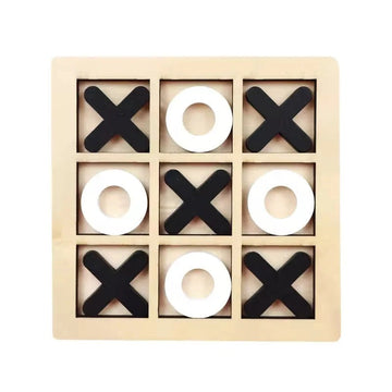 Wooden XO Tic-Tac-Toe Game – Classic Strategy Board Toy for Kids