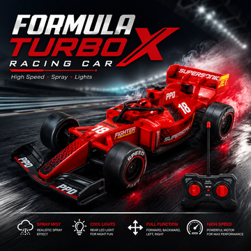 Formula Turbo X Racing Car – High-Speed RC Car with Spray & LED Lights