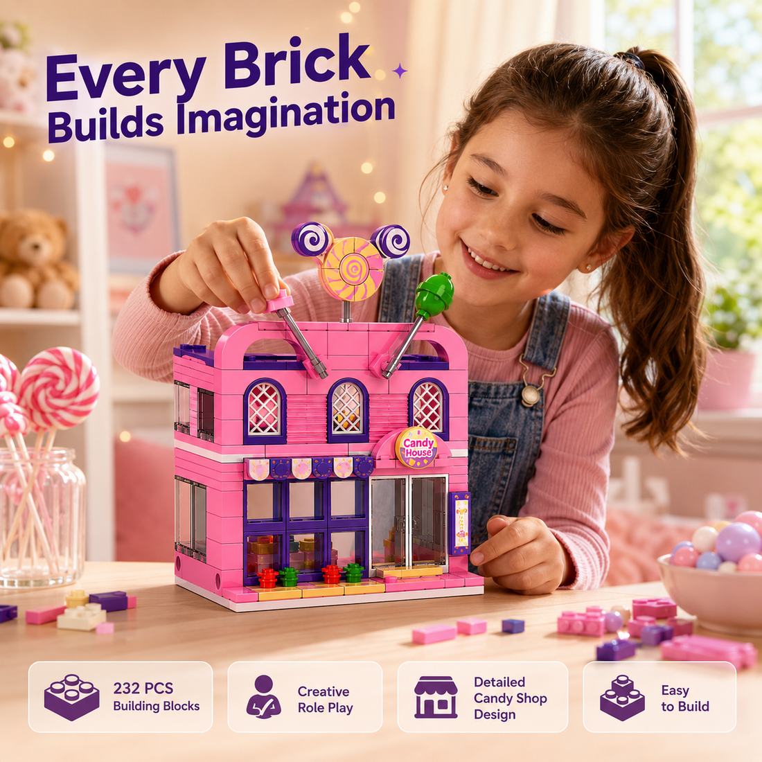 Mini Candy House – 232-Piece Creative Building Set