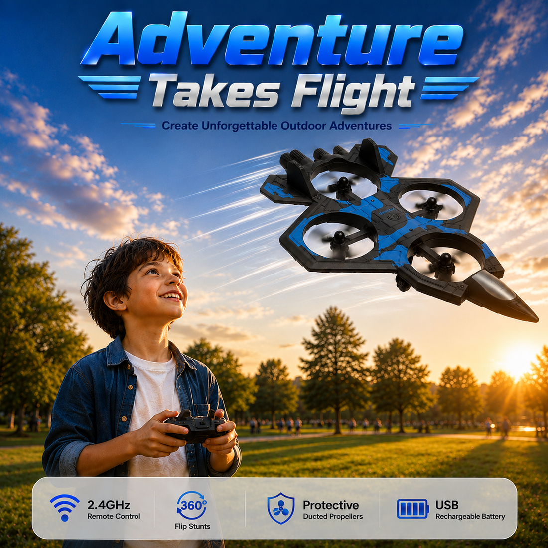 Sky Strike Fighter Plane – 2.4GHz RC Plane with 360° Flip Stunts