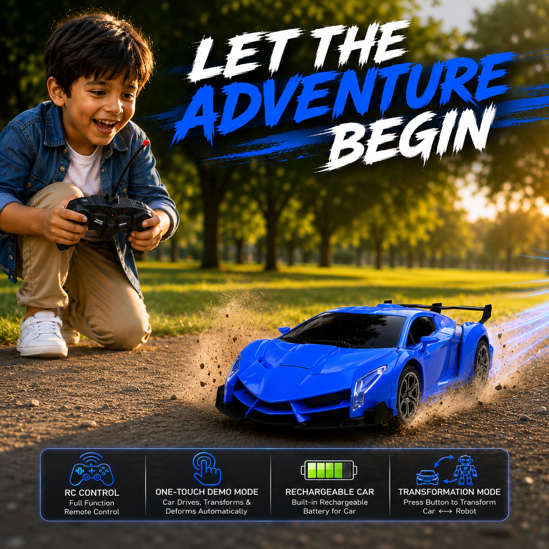 Transform X Robot Car – 2-in-1 Transforming RC Car