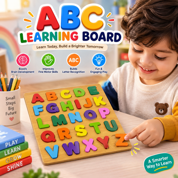 Wooden ABC Alphabet Set for Kids – Capital Letter Learning Board