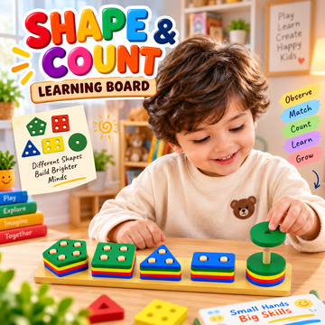 Shape Explorer Board – Interactive Wooden Shape Learning Toy