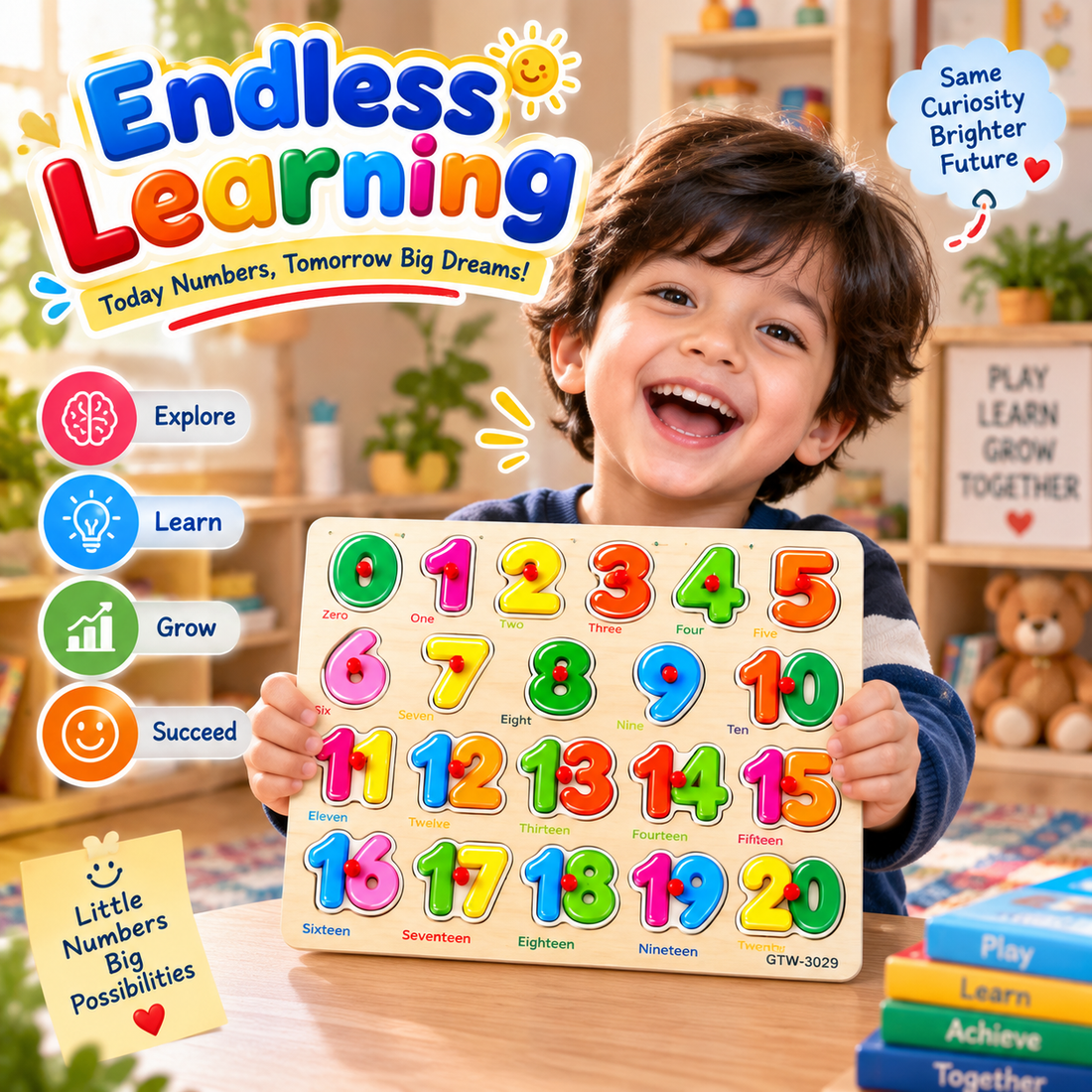 Numbers Explorer Board – Interactive Counting Learning Toy