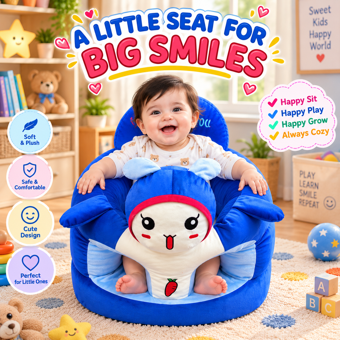Cute Bunny Baby Sofa – Plush Comfort Seat