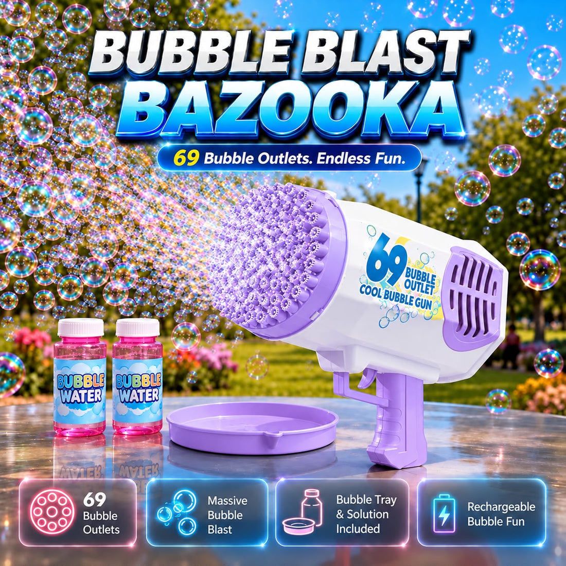 Bubble Blast Bazooka – 69-Outlet Bubble Blaster