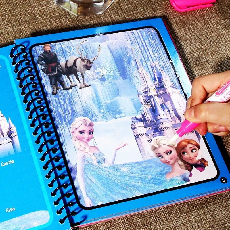 Magic Water Drawing Book for Kids – Reusable Mess-Free Coloring Book