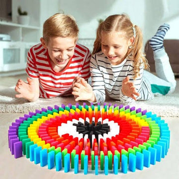 Colorful Domino Set – 100 PCS Building & Chain Reaction Game