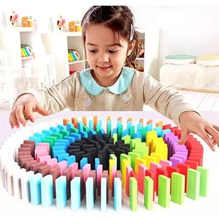 Colorful Domino Set – 100 PCS Building & Chain Reaction Game